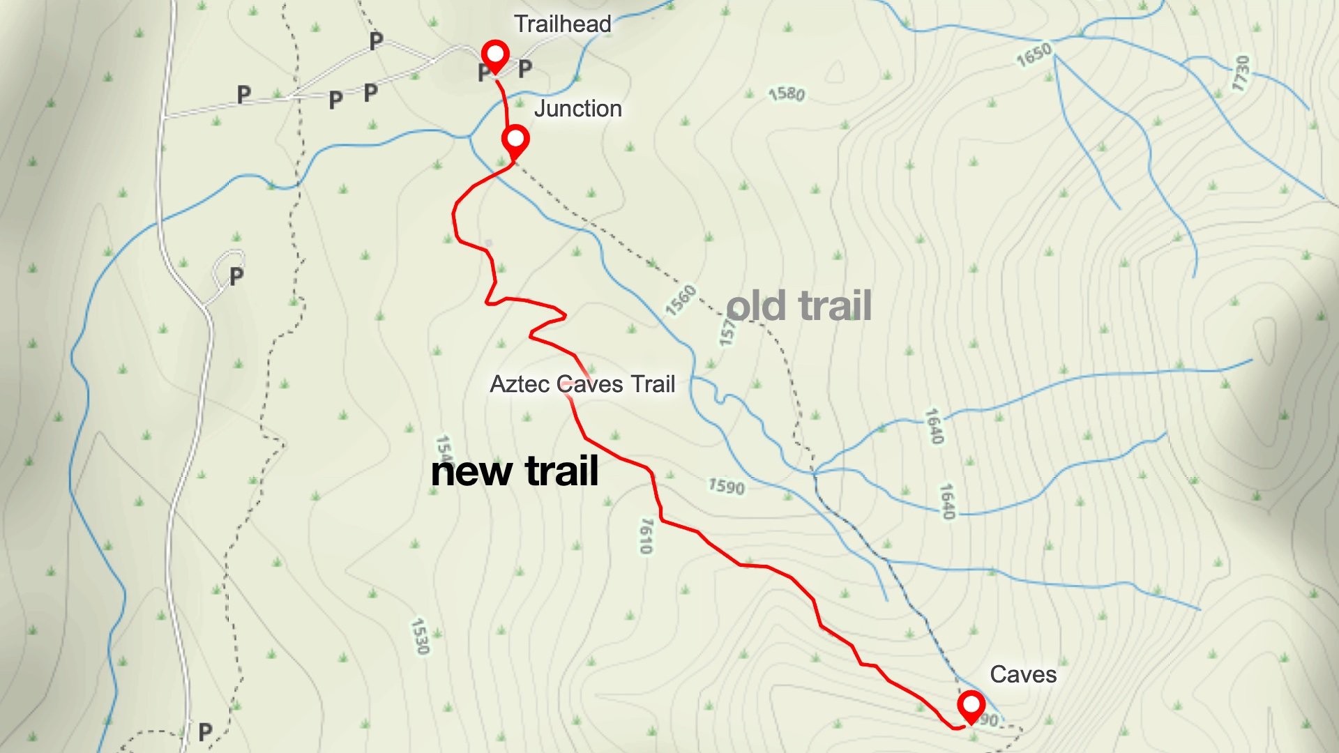 Aztec Caves Trailmap 2