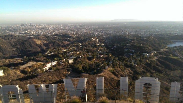 back of hollywood sign