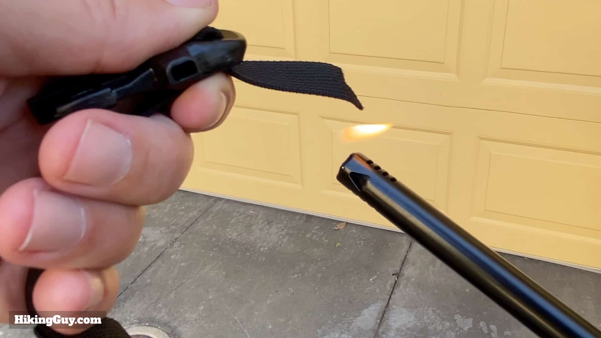 Backpack Strap Over Flame