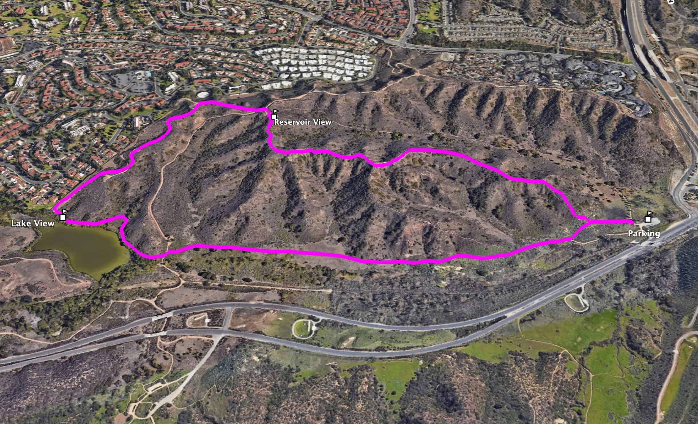 Barbaras Lake Hike Laguna Beach 3d Map