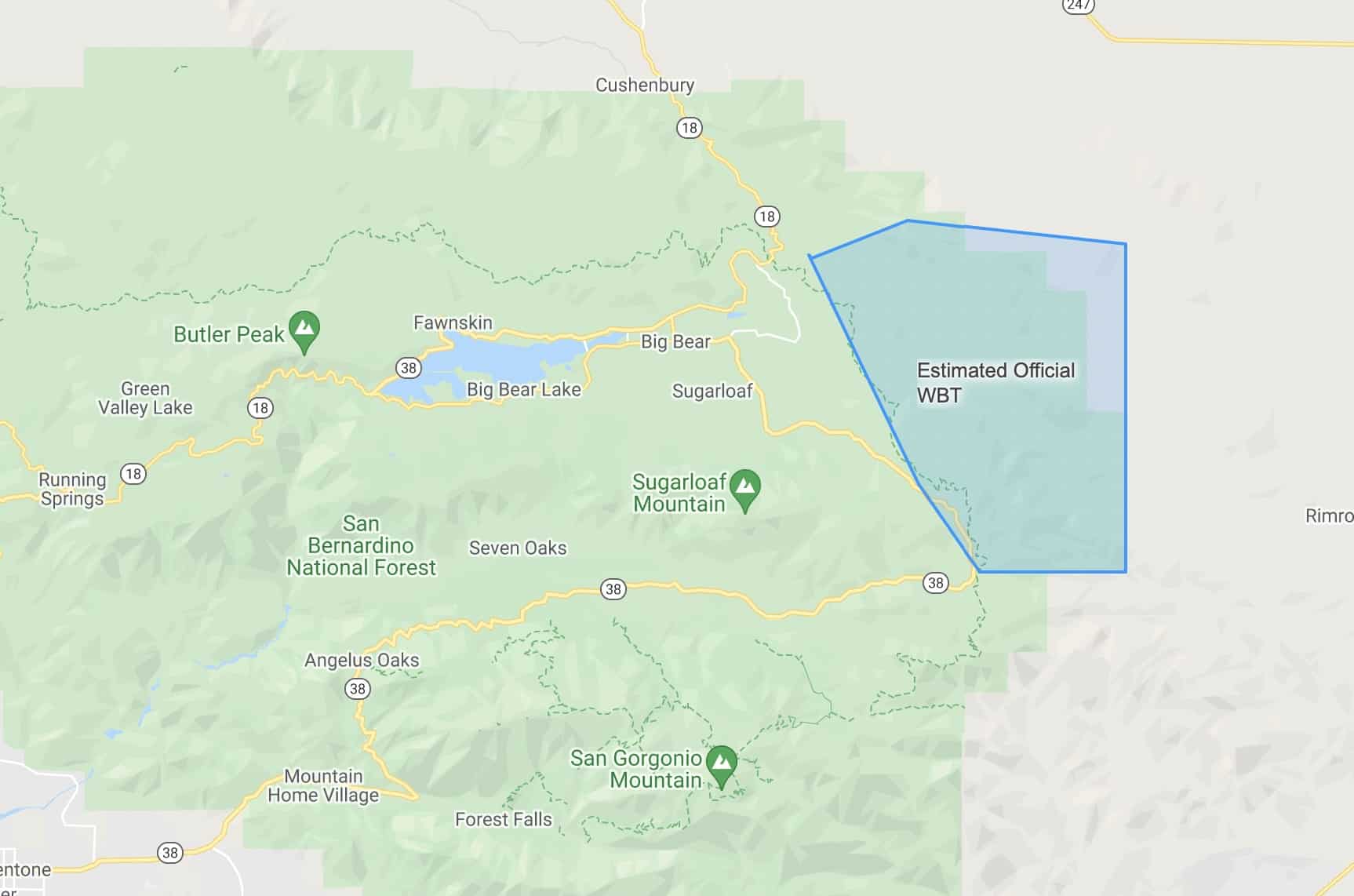 Big Bear Wild Burro Map