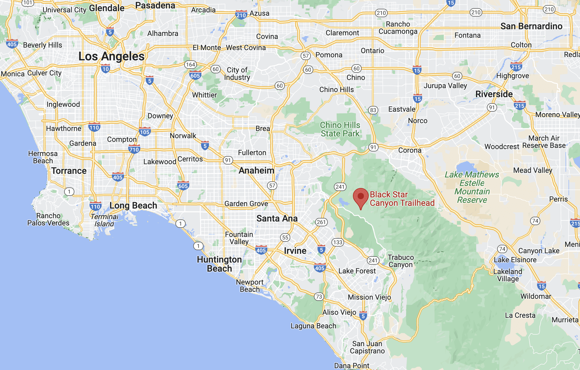 Black Star Canyon Falls Location