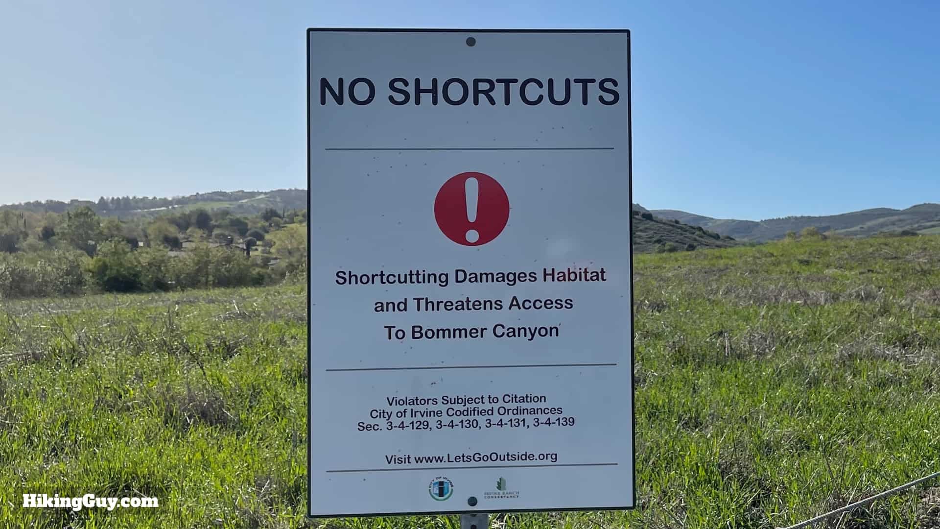 Bommer Canyon Trail Directions 1