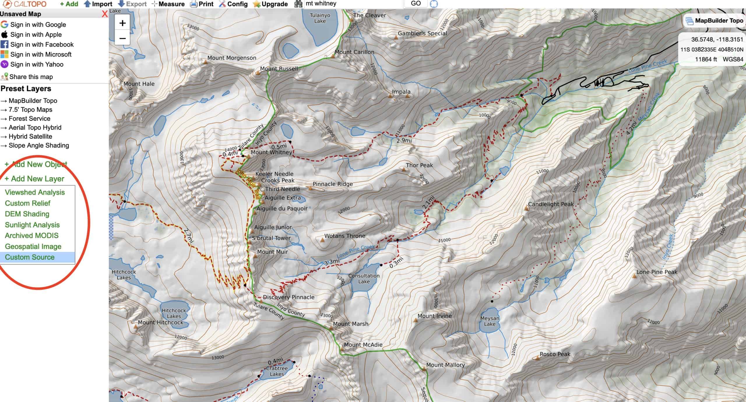Caltopo Add New Layer