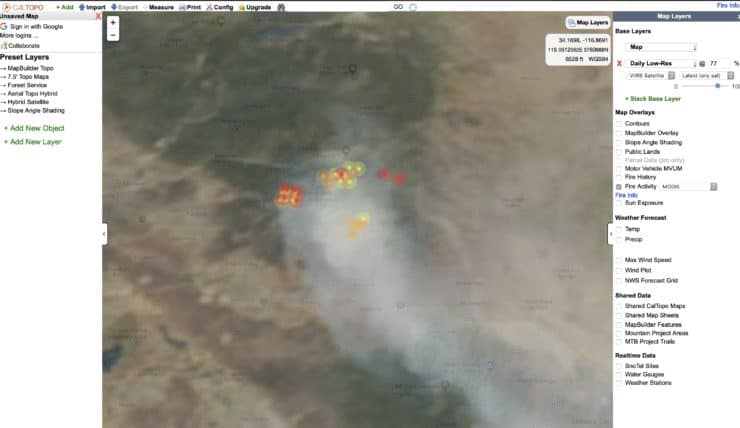 Caltpo Fire=tracking