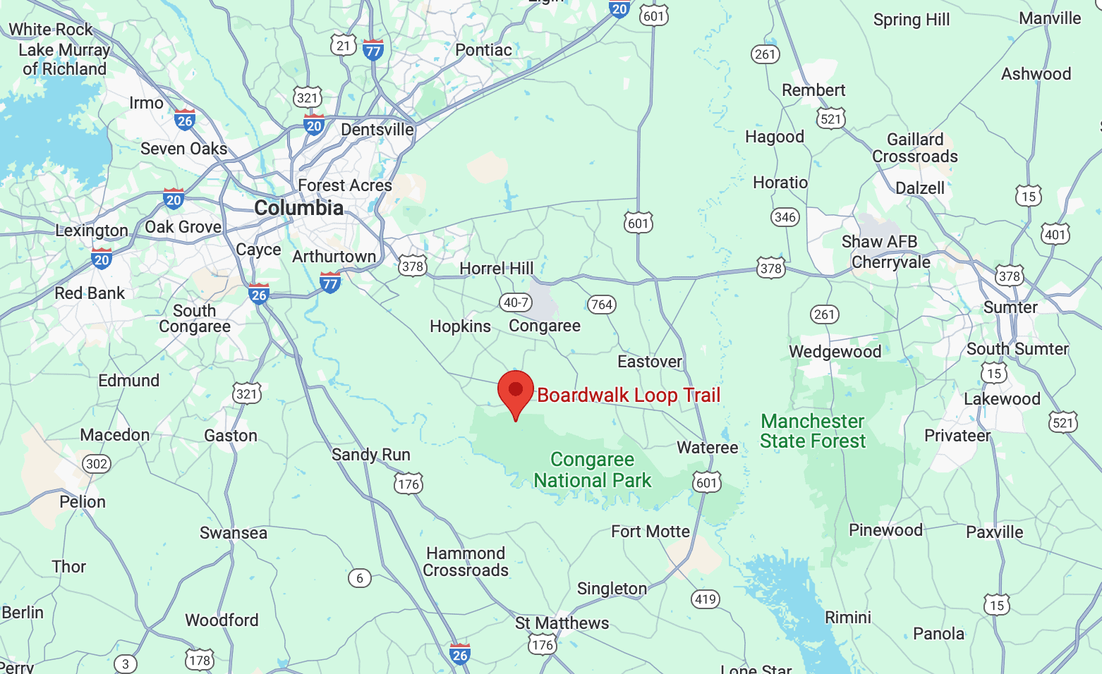 Congaree National Park Location