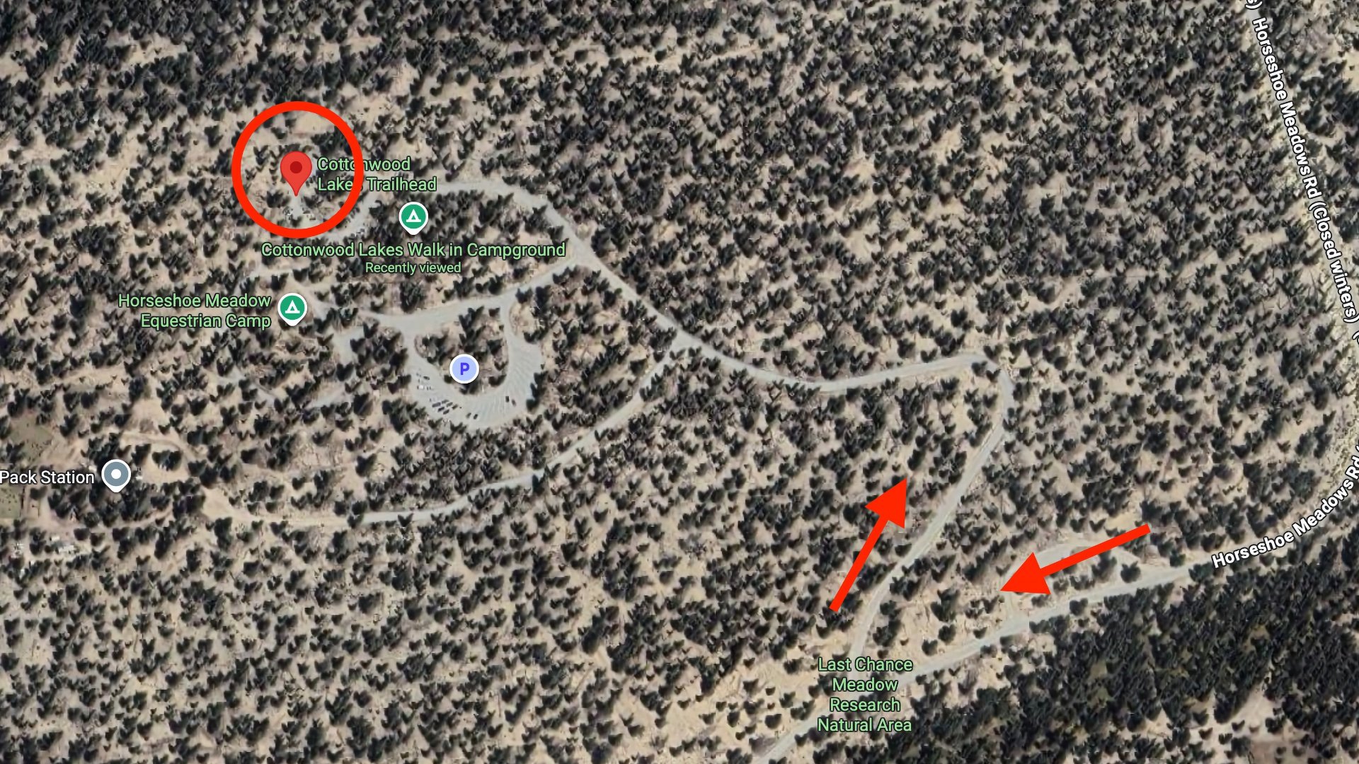 Cottonwood Lakes Parking Map 2