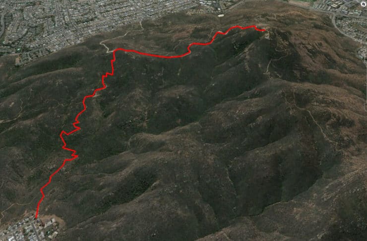 cowles mountain hike 3d map