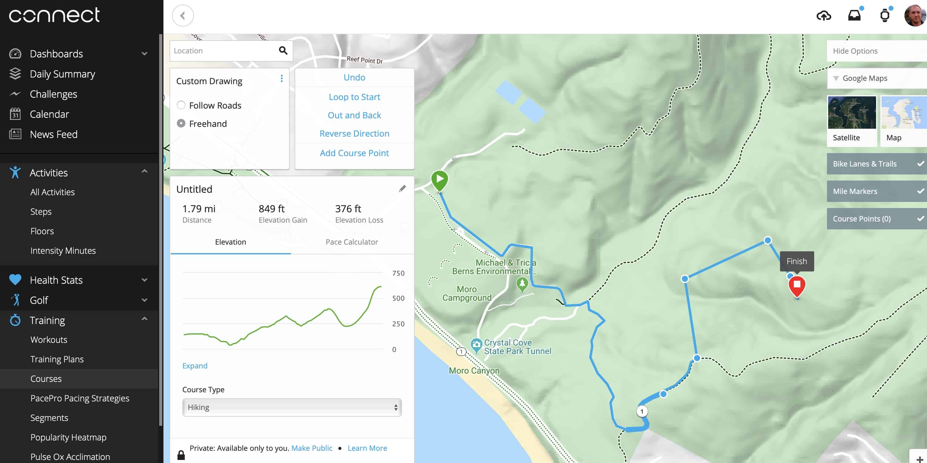 Create Course For Fenix 6