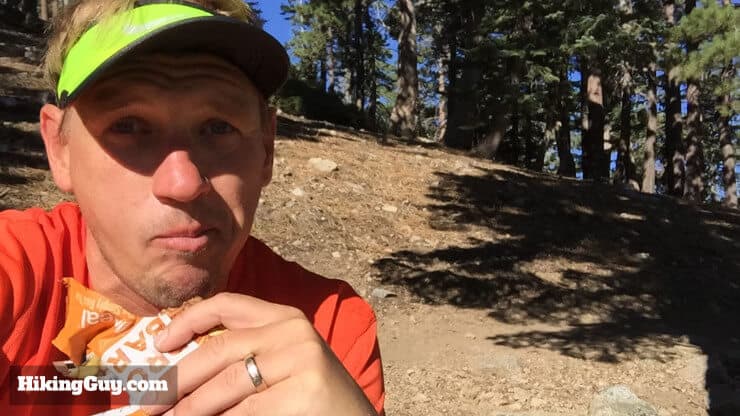 cris hazzard eats during hike