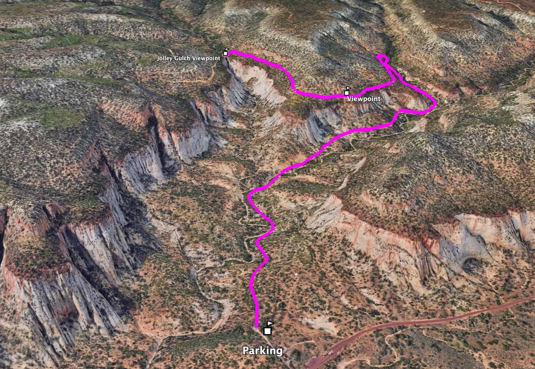 East Rim Trail To Jolley Gulch Viewpoint Zion 3d Map