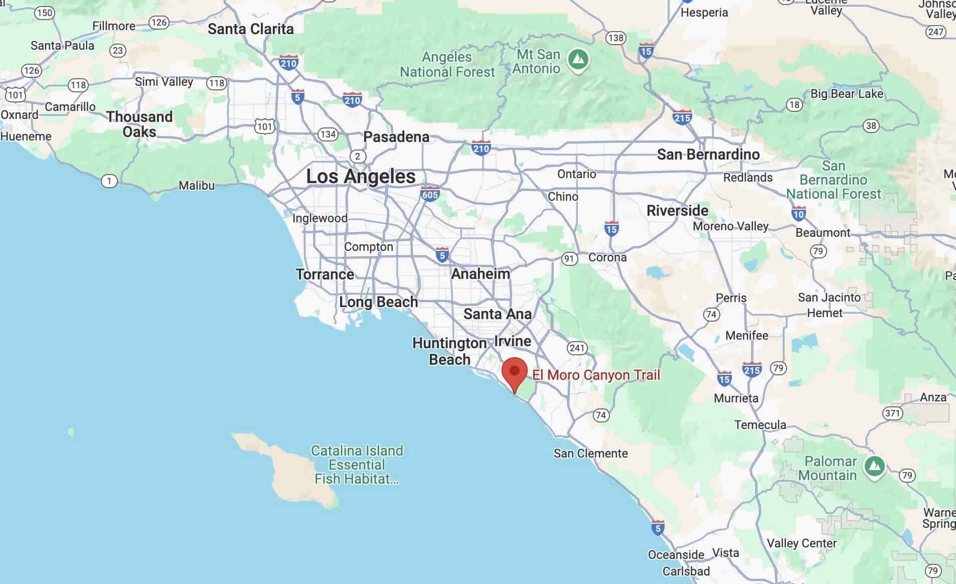 El Moro Canyon Hike Map