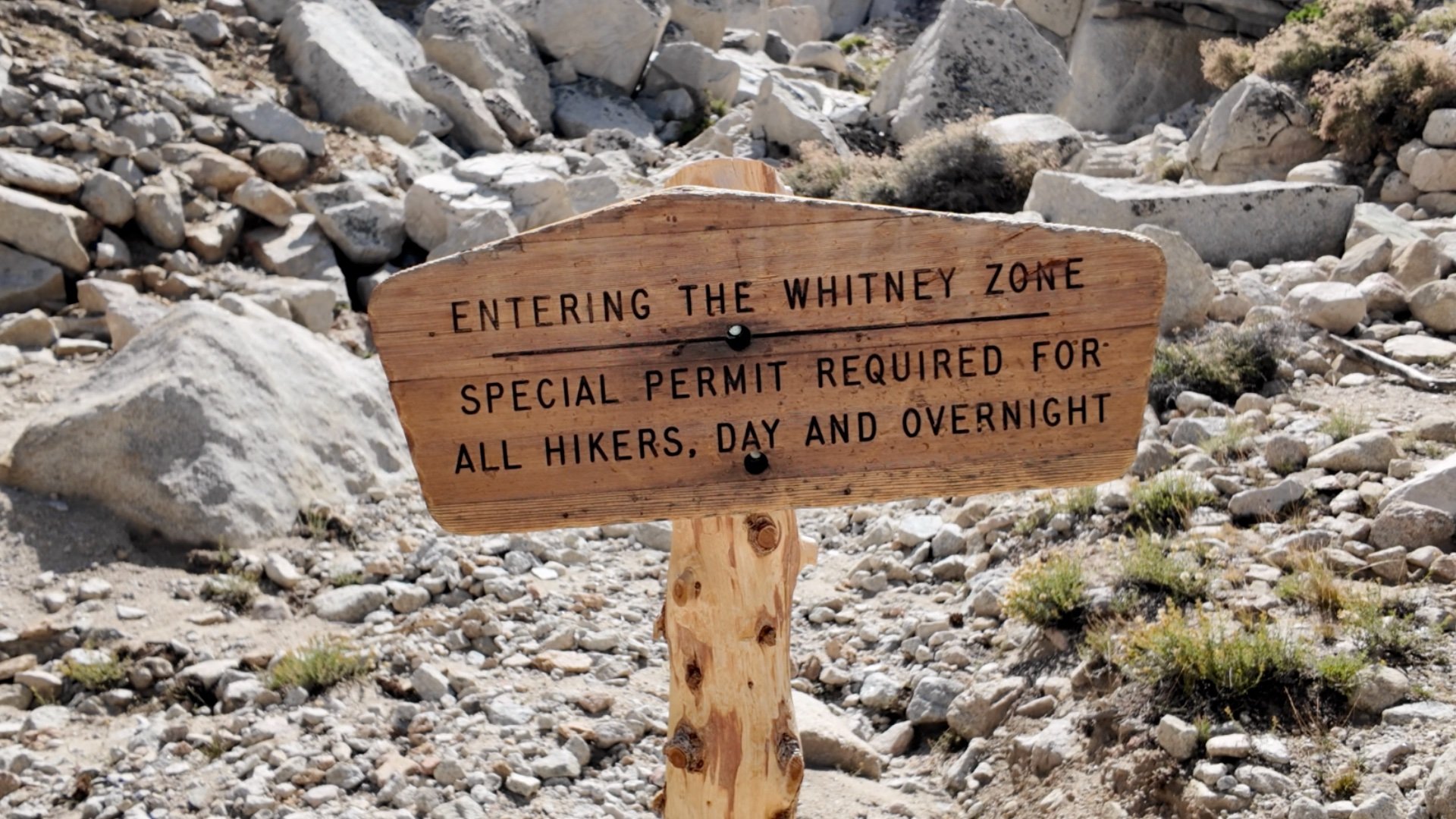 Entering Mt Whitney Zone