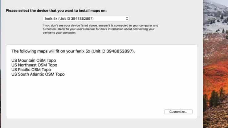 Fenix 5x Map Install