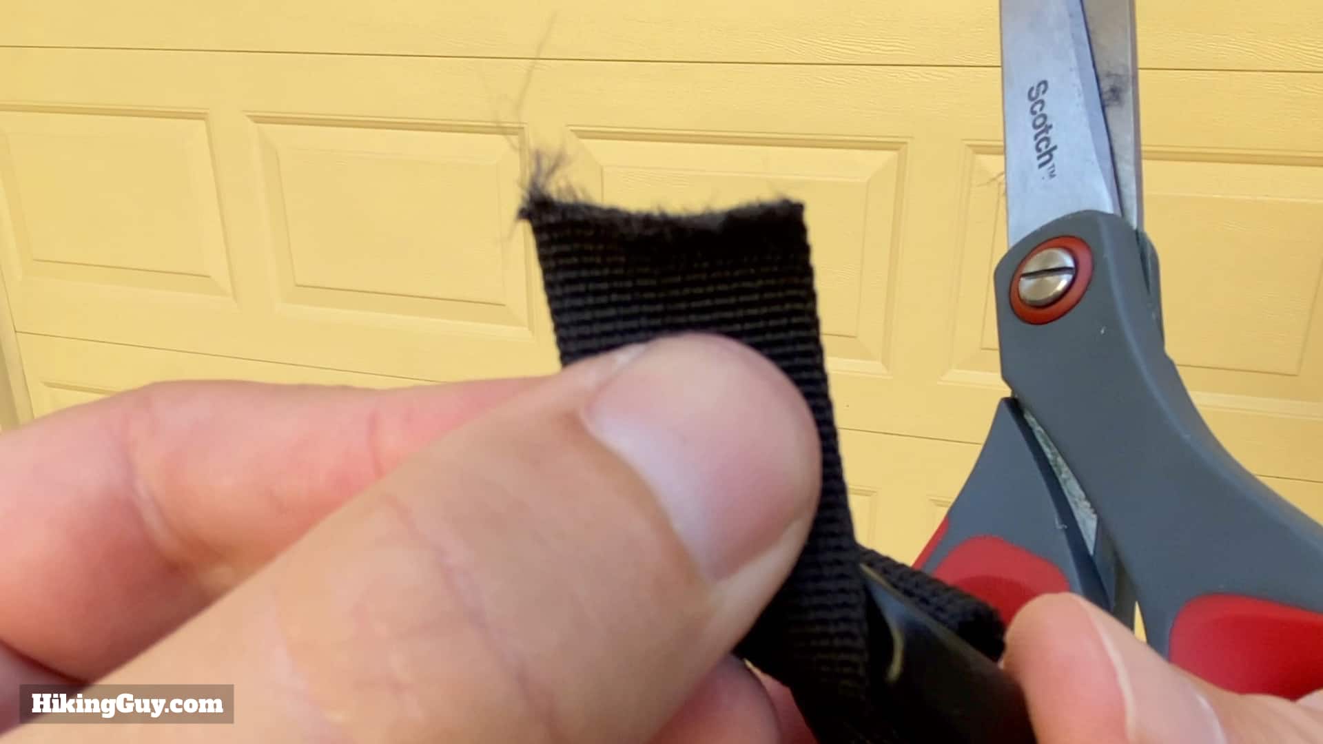 Frayed End Of Backpack Strap