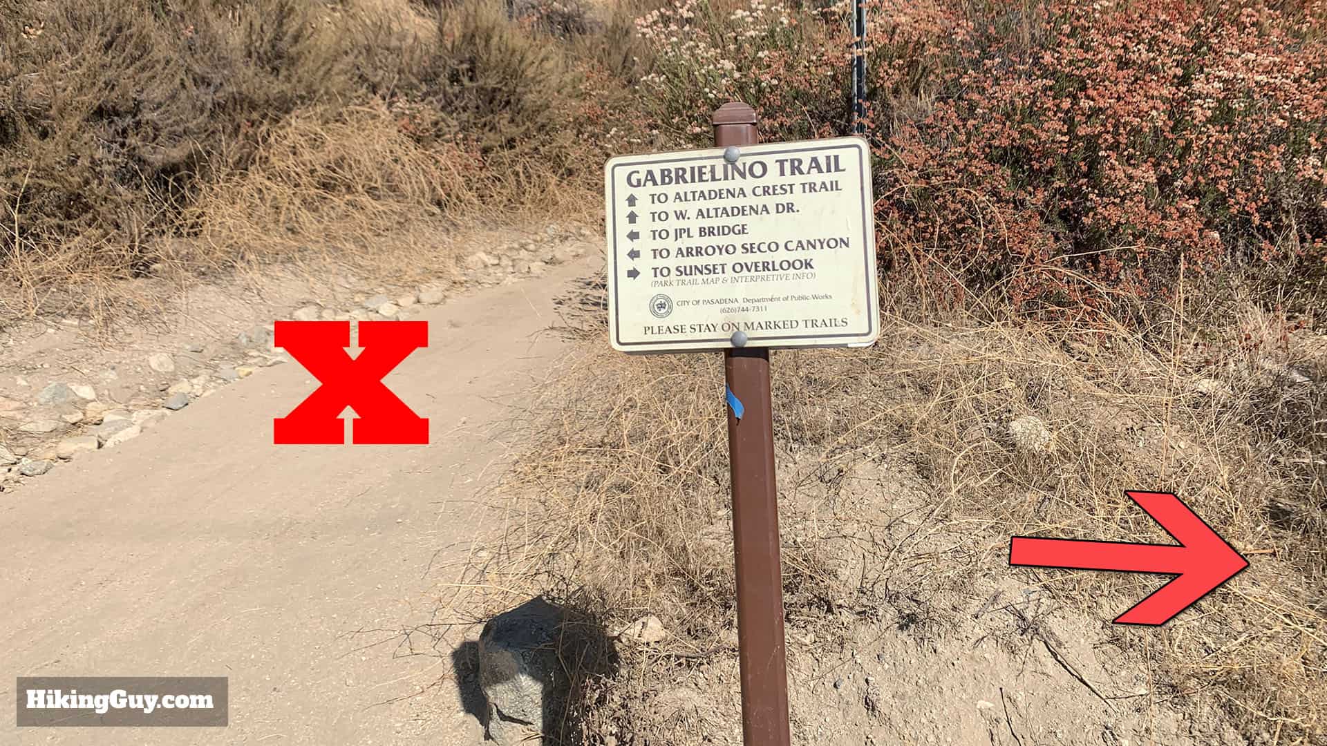 Gabrielino Trail Westbound Directions 104