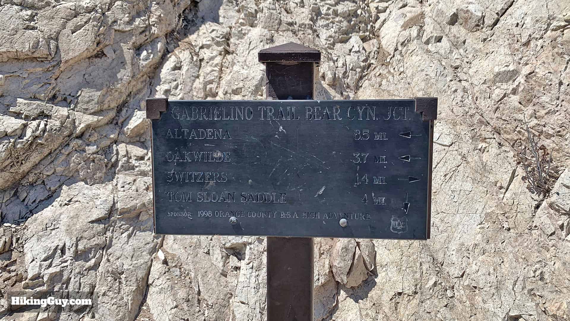 Gabrielino Trail Westbound Directions 84