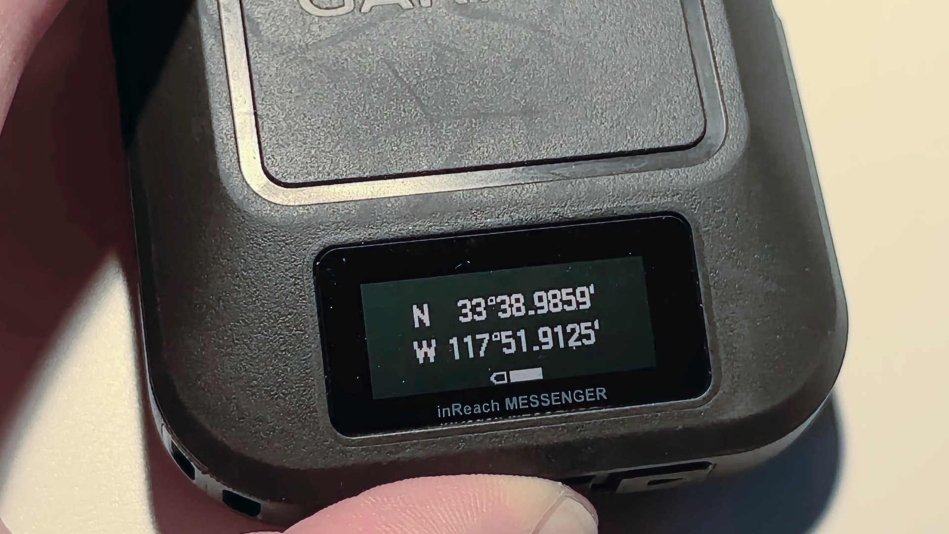 Garmin Inreach Messenger Position Readout
