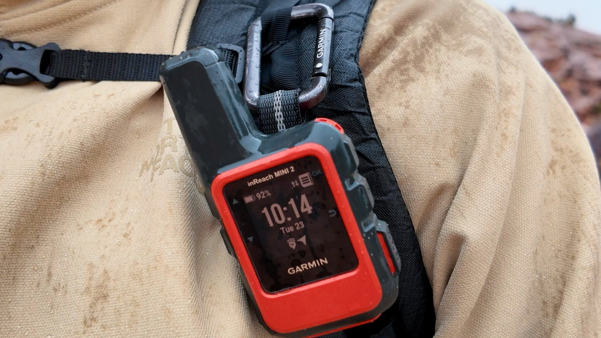 Garmin Inreach Mini Clipped To Backpack
