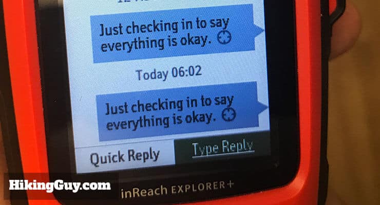 garmin inreach review preset message