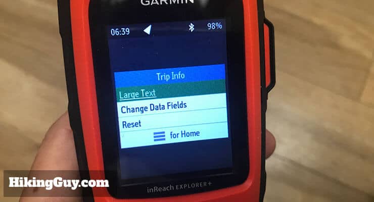 garmin inreach review trip info