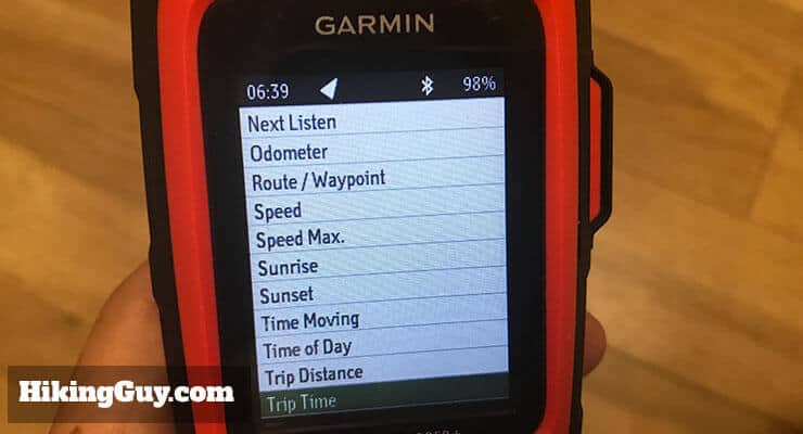 garmin inreach review trip info