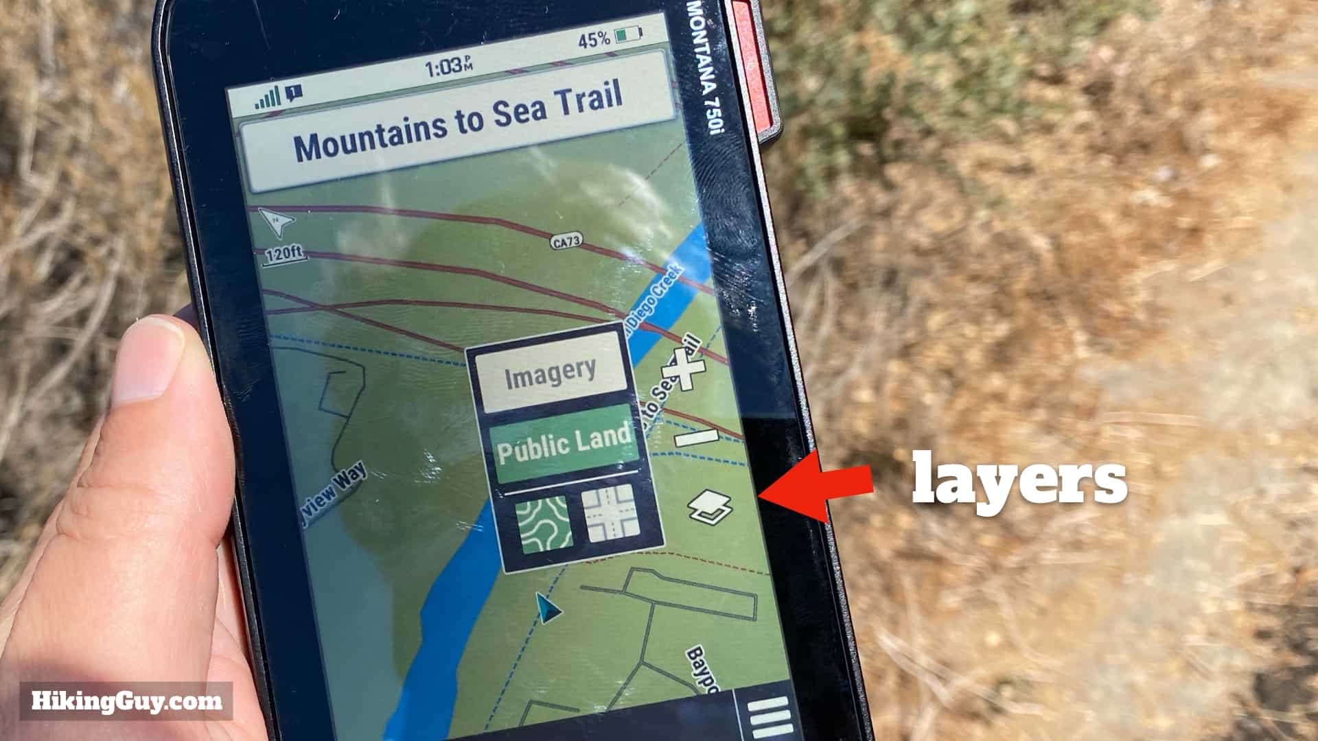 Garmin Montana Layers Button