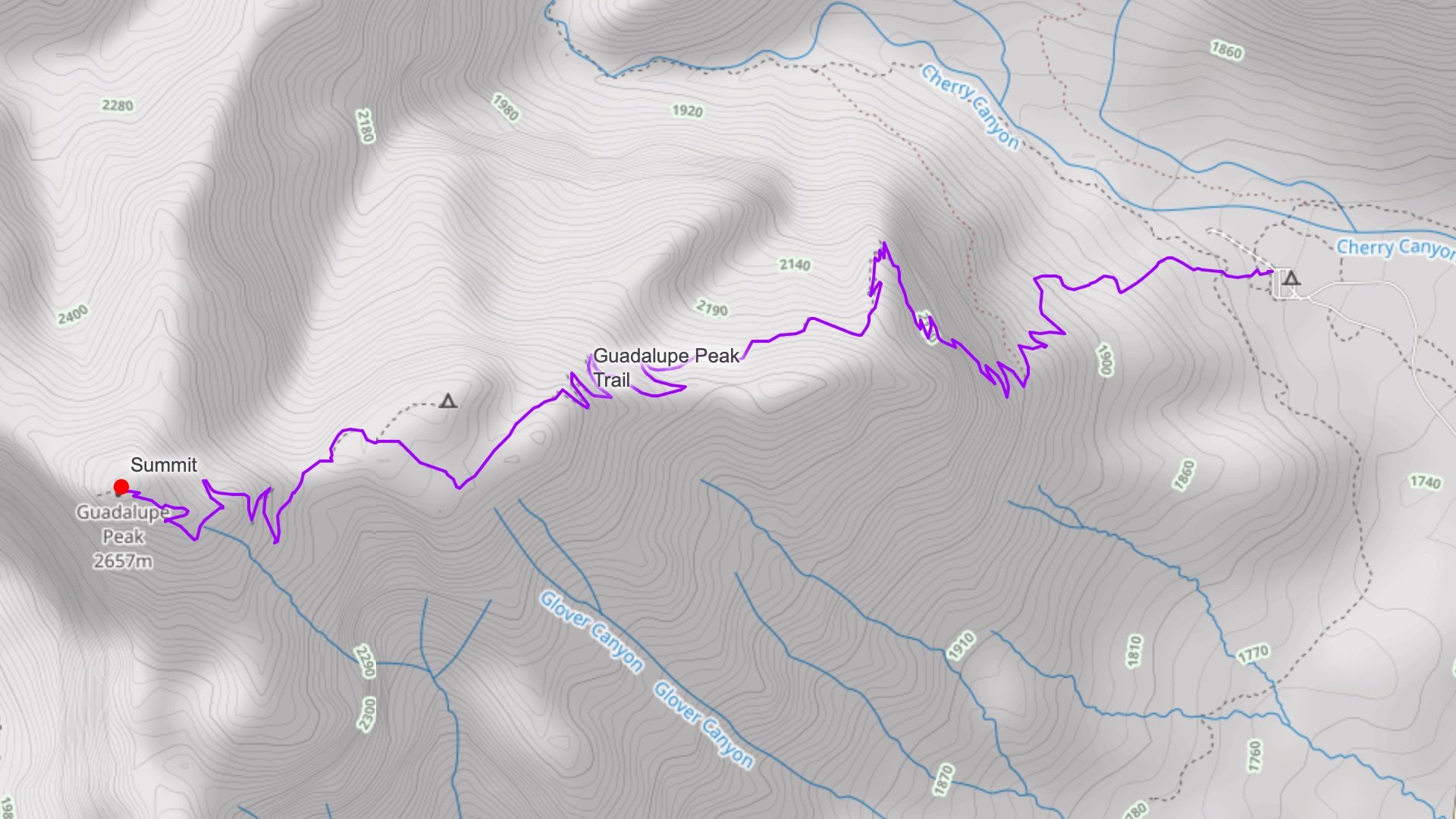 Guadalupe Peak Hike Map
