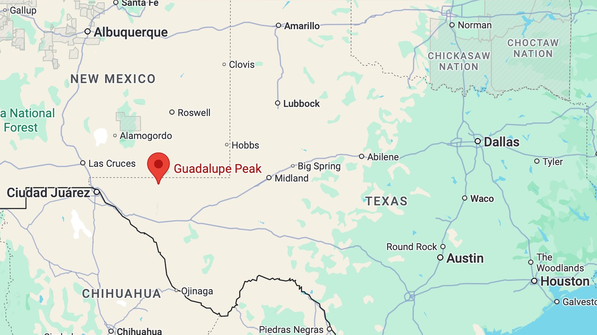 Guadalupe Peak Location