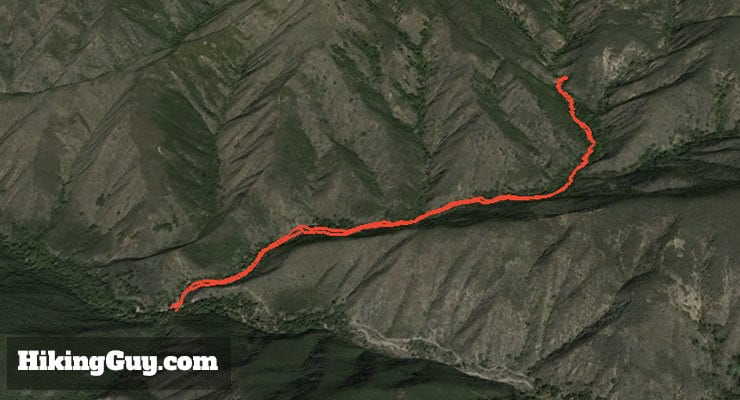 Mapa 3d do Holy Jim Falls Trail