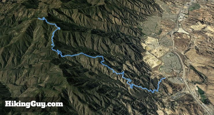 Hike Indian Truck Trail to Santiago Peak 3d map