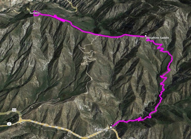 Hike Josephine Peak From Colby Canyon 3d Map