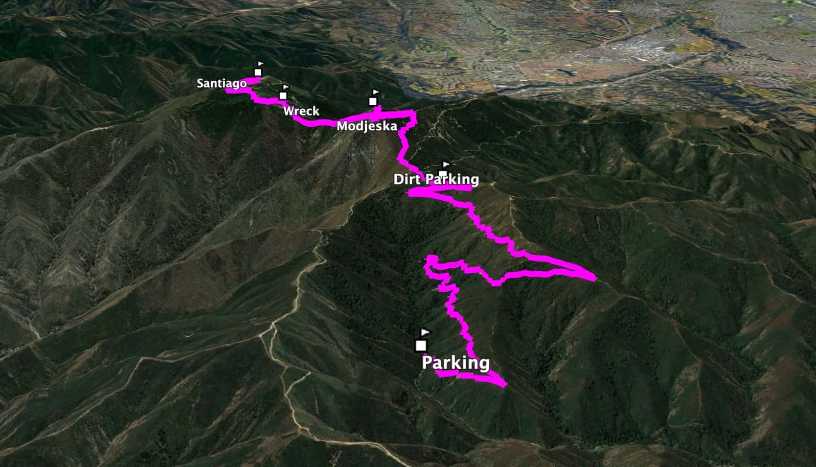Hike Santiago Peak Modjeska Peak From Maple Springs 3d Map