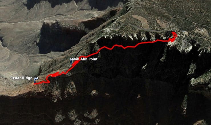Hike South Kaibab To Cedar Ridge 3d Map