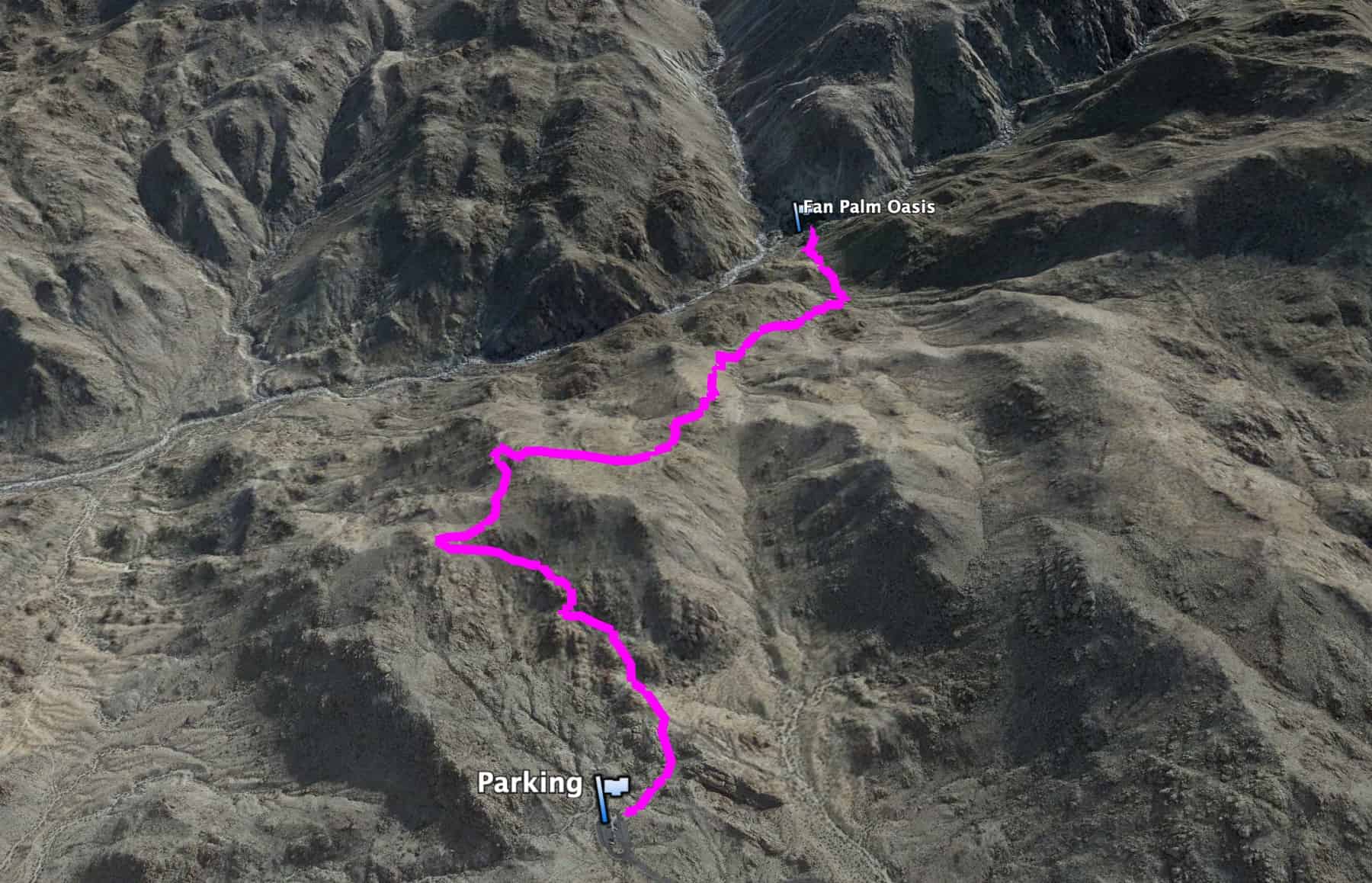 Hike The 49 Palms Oasis Trail 3d Map
