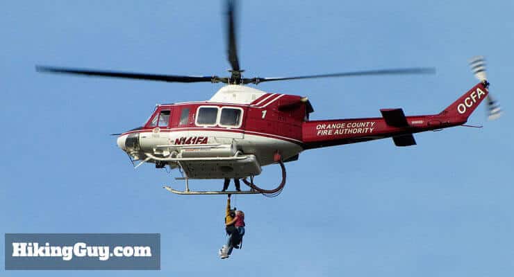 hiker rescued from PLB with helicopter