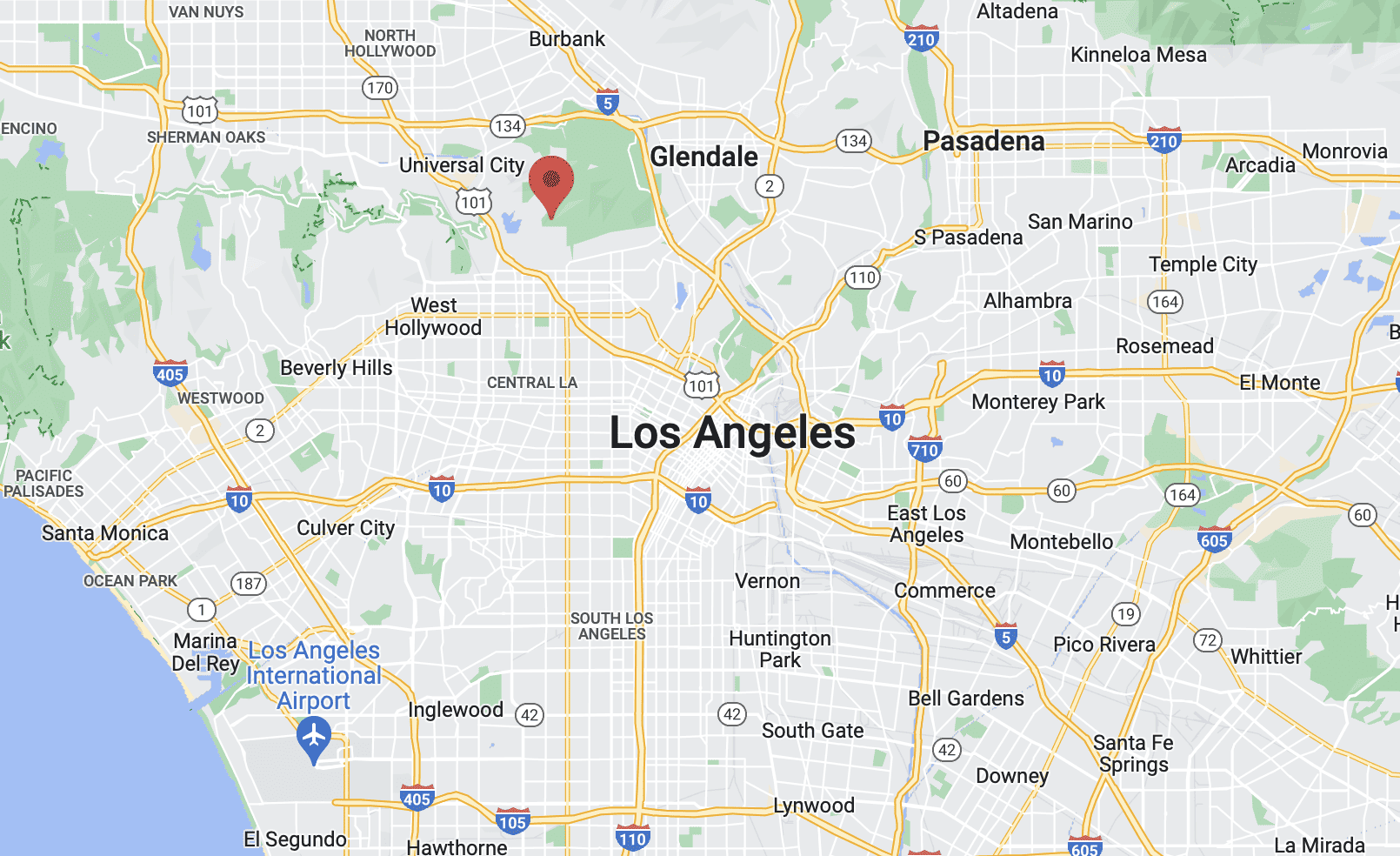 Hollywood Sign Location Map