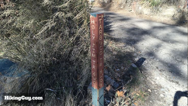 holy jim trail sign