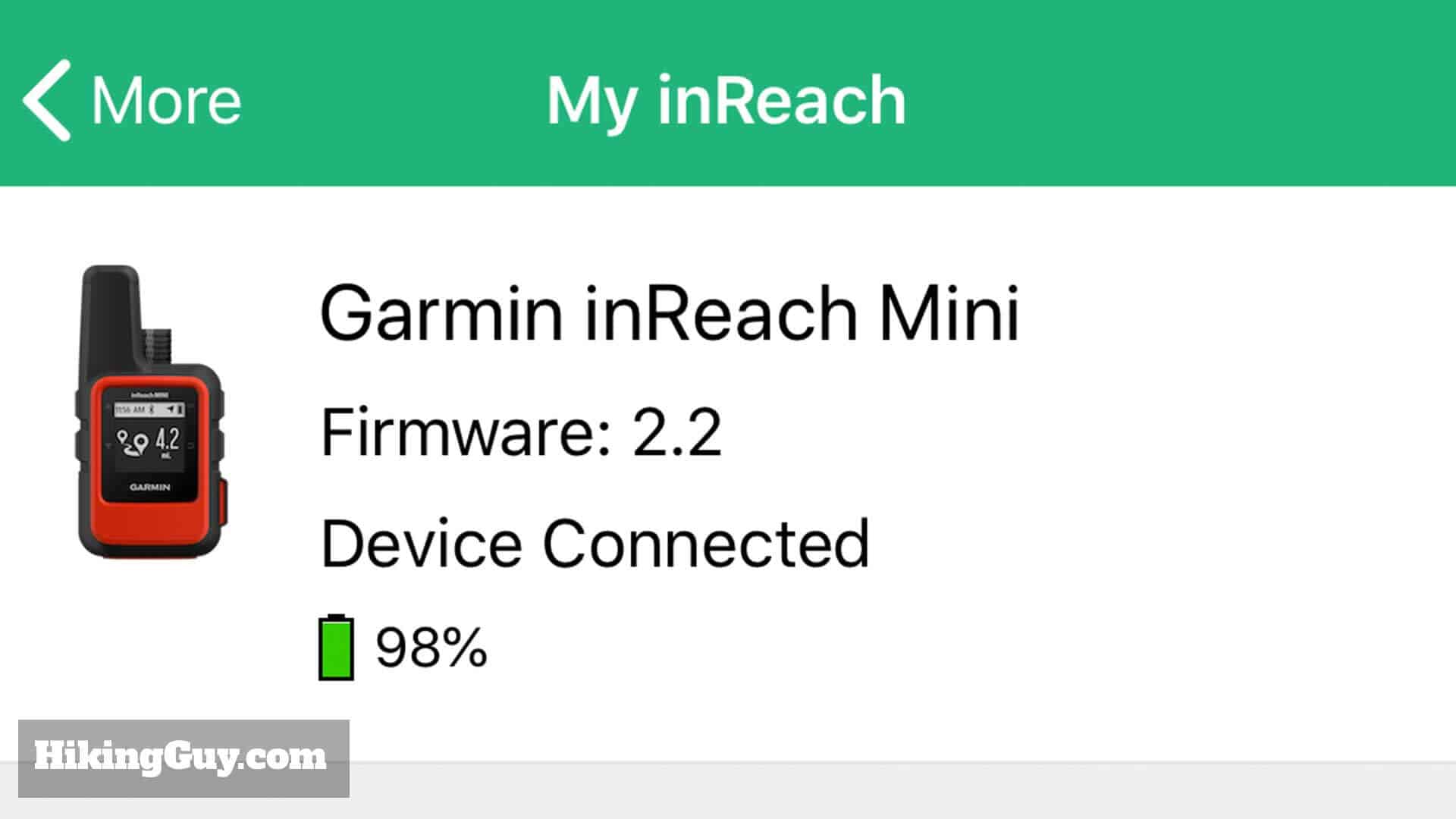 Inreach Mini Battery Display
