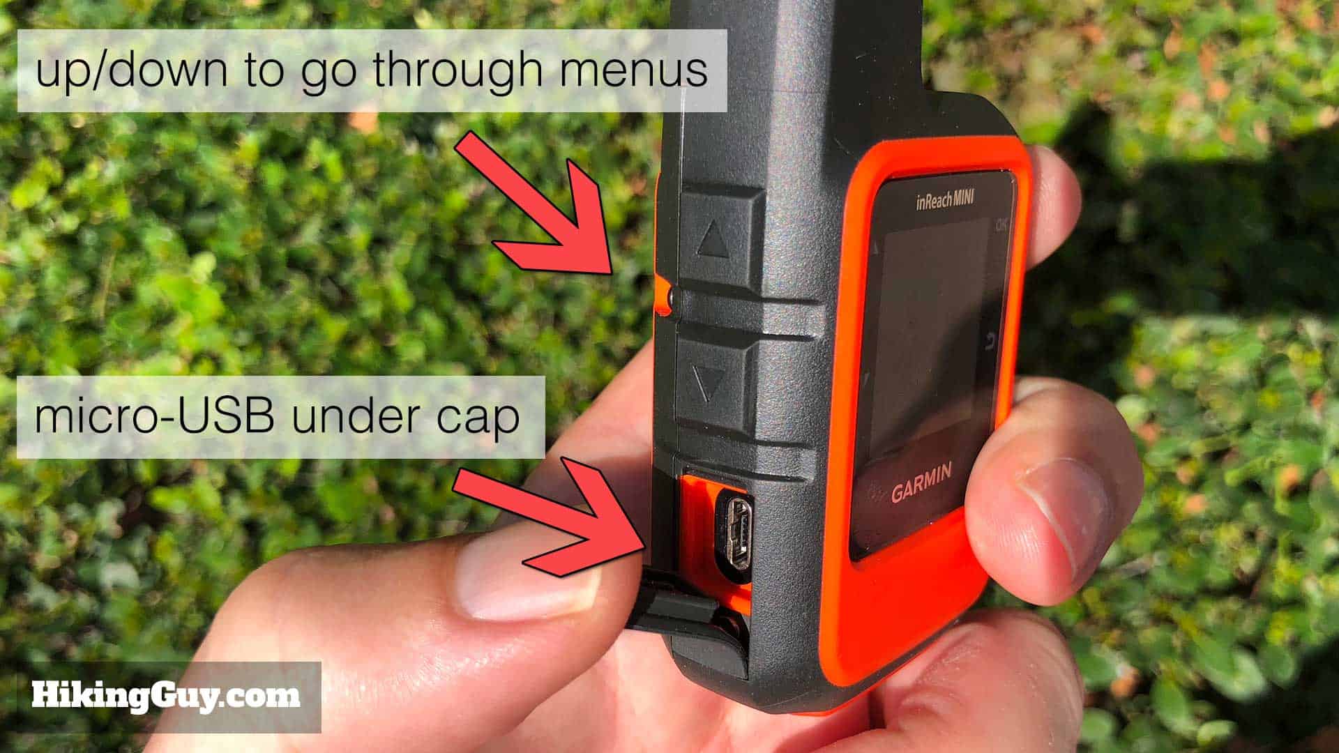 Inreach Mini Left Buttons