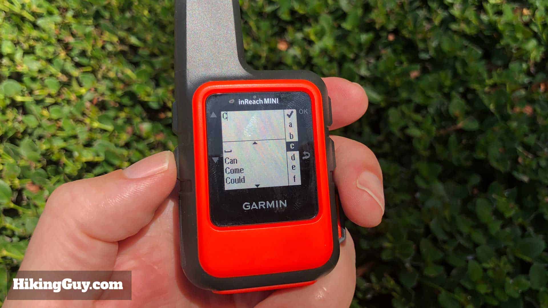 Inreach Mini Writing Message