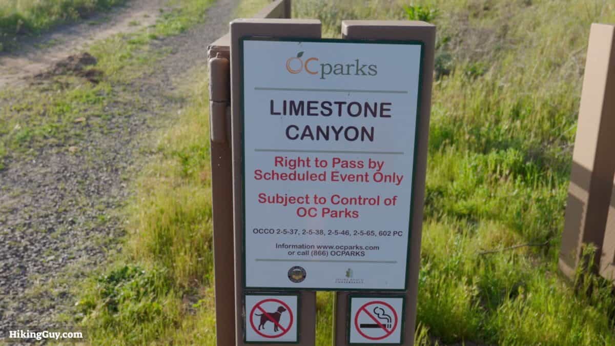 Limestone Canyon Trail Sign
