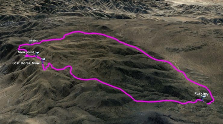 Lost Horse Mine Trail 3d Map