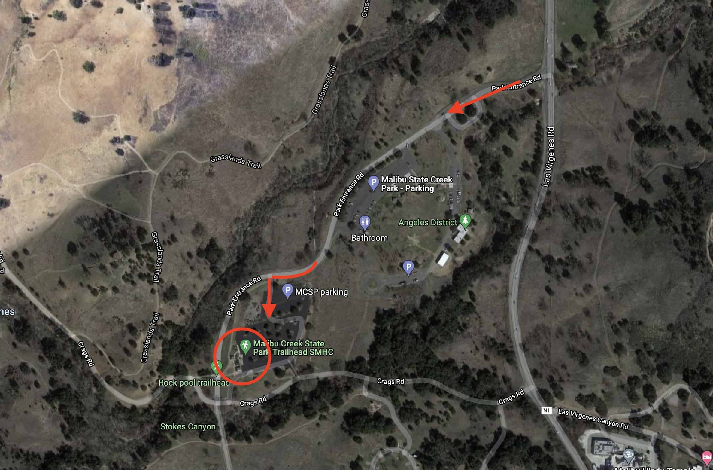 Malibu Creek Parking Map