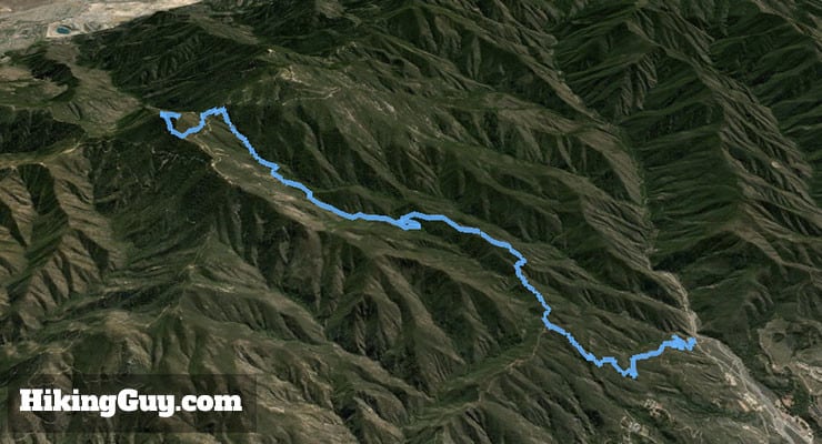 Modjeska Peak Hike 3d map