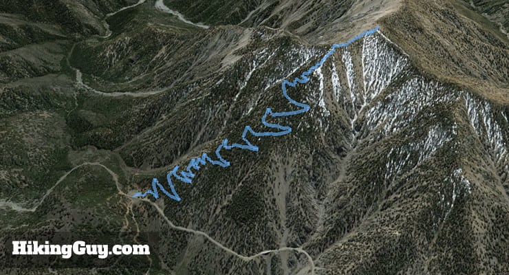 Mount Baden-Powell Hike 3d map