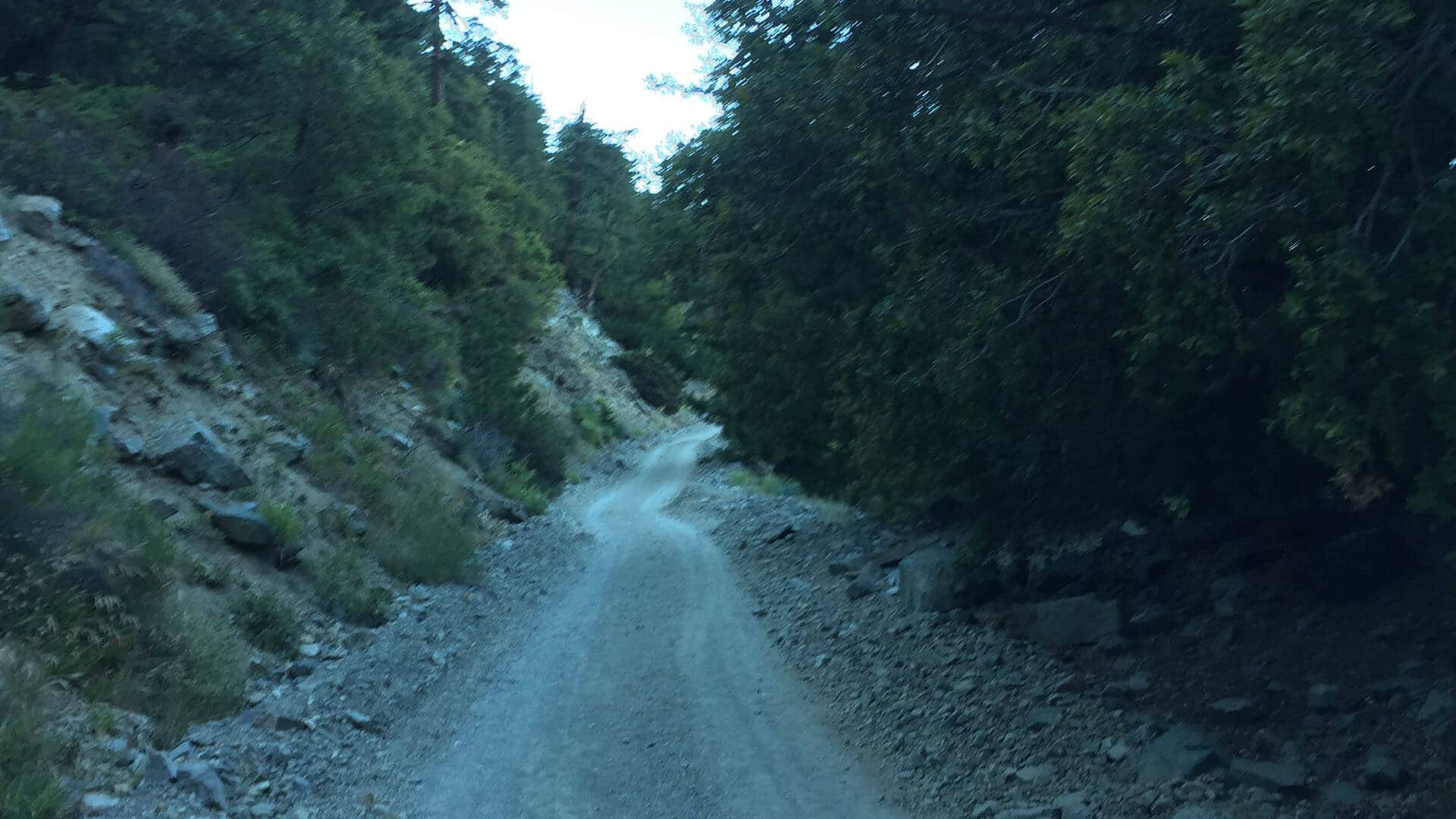 mt baldy hike climbs dirt road