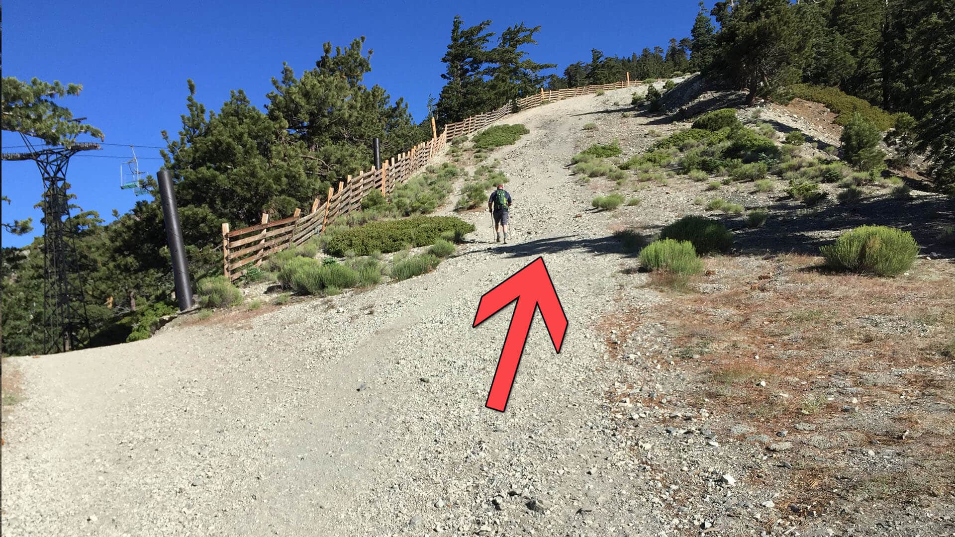 mt baldy hike trail goes up