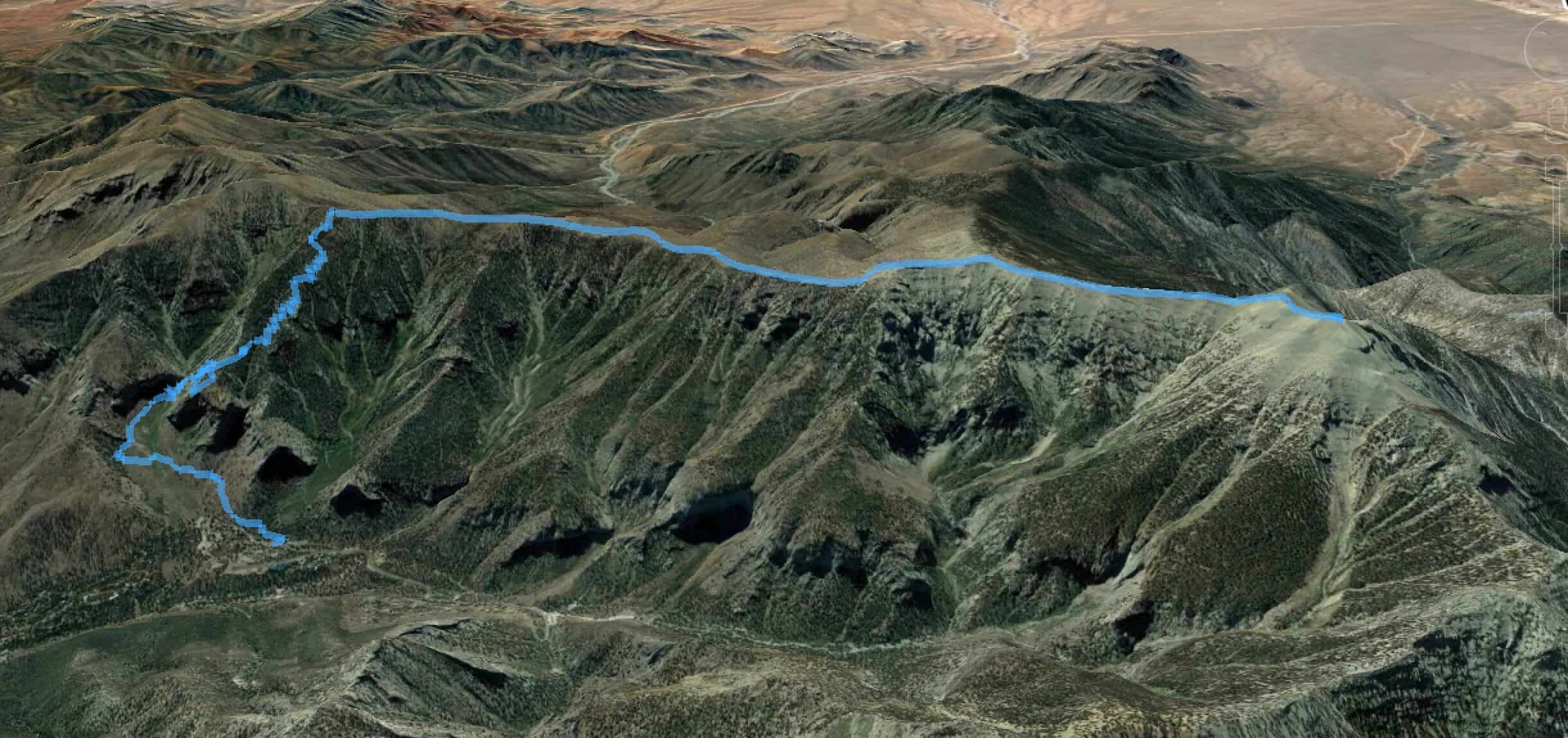 Mt Charleston Peak Hike South Loop Trail 3d Map