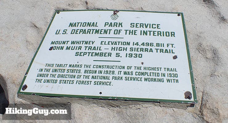 mt whitney hike sign